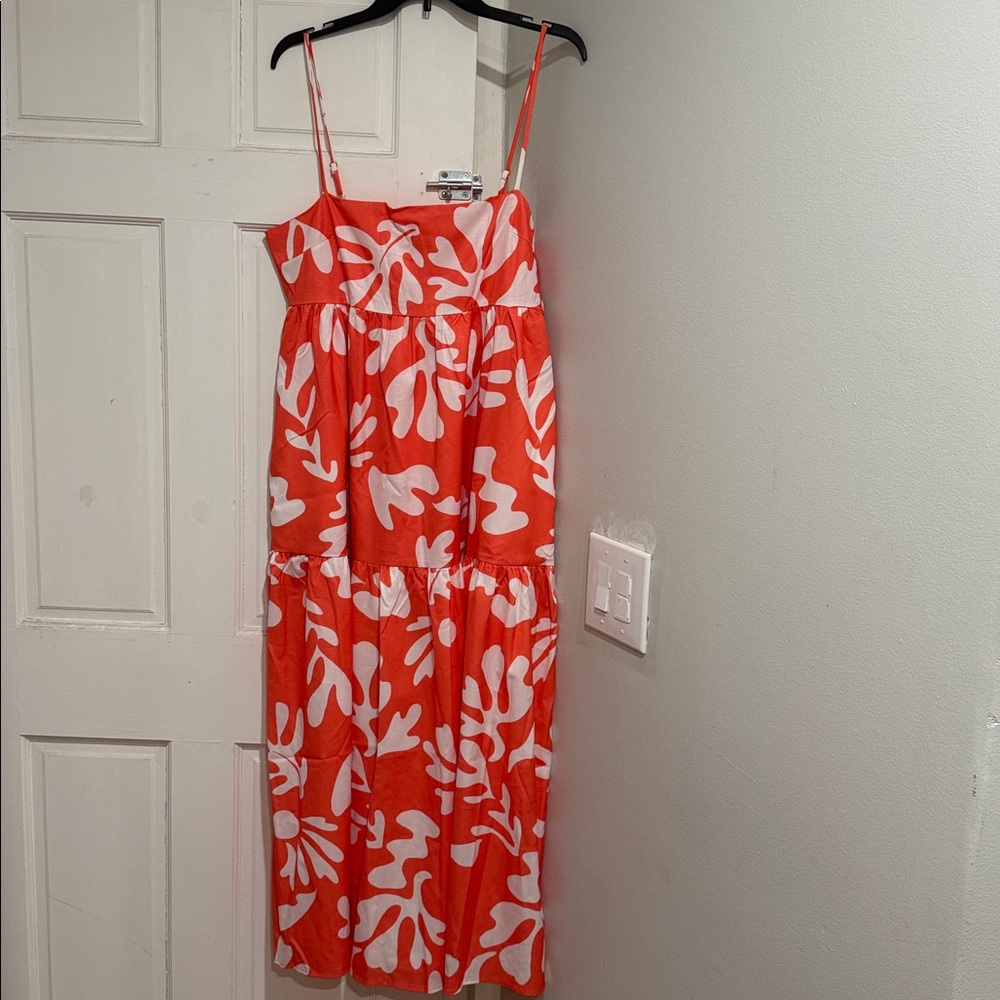Petal and Pup Coral and White Floral Sundress